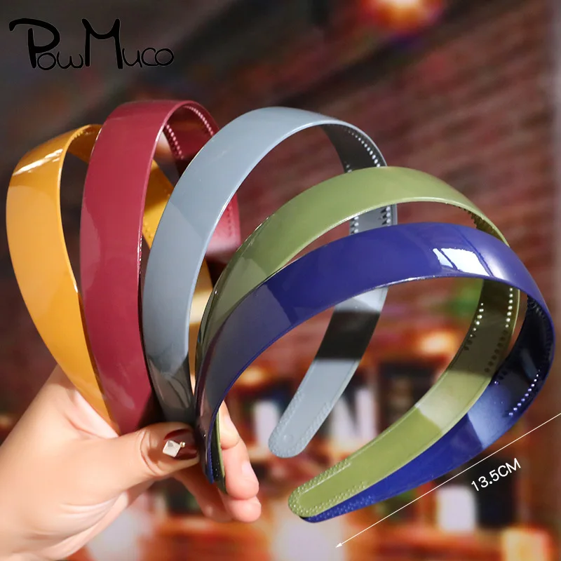 

Powmuco Solid Color Wide Side Hairbands Antiskid Hair Hoop DIY Handmade Headwear Accessories Sweet Simple Headband Photo Props