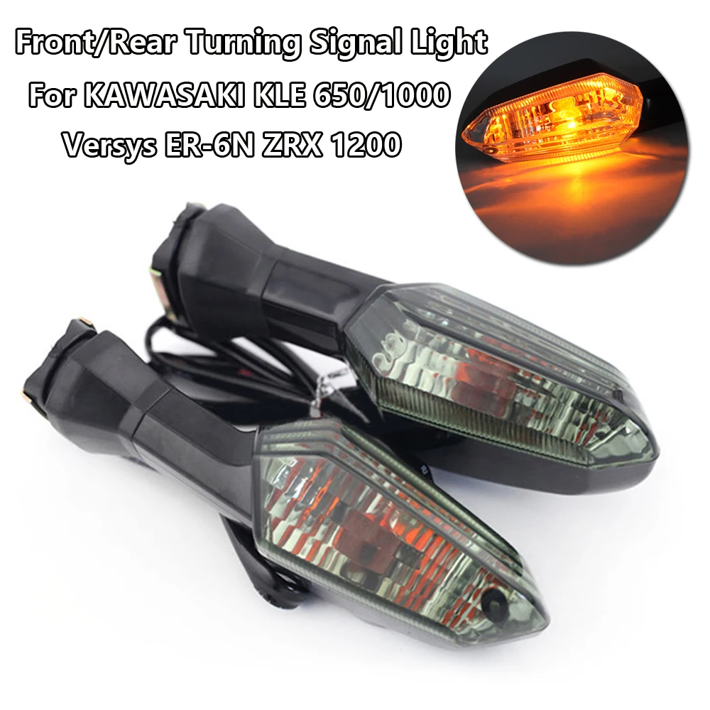 

2pcs Motorcycle Front/Rear Turning Signal Light For KAWASAKI KLE 650/1000 Versys ER-6N ZRX 1200 Turn Signal Light Accessories