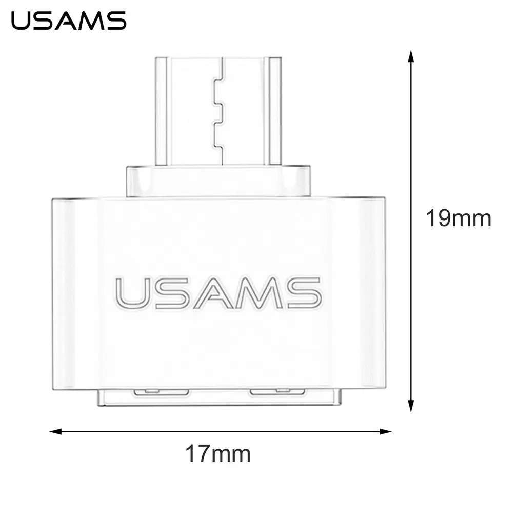 USAMS маленький размер мини микро USB к USB адаптер 2,0 конвертер для планшетных ПК мобильных телефонов к клавиатуре U диск мышь