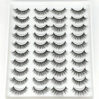 

20 pairs of mink eyelashes 3D mink eyelashes thick hand-made complete eyelashes soft mink eyelashes