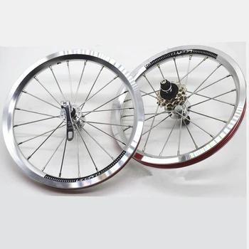 

Wheel Set Ynhon Folding 14 Inch 412 Outer Three Speed 16 Bike MEROCA Alloy V Brake 20H Fnhon as Picute Out-3