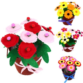 

Toy For Kids Diy Flower Pot Cloth Potted Gift For Children Handmade Flower Making Practical Ability Intellectual Toys