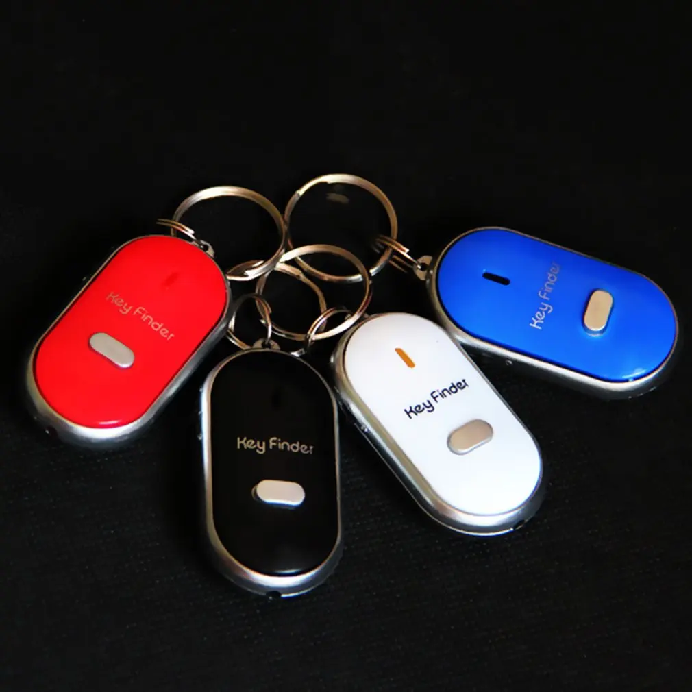 Smart Search Locator Anti-lost Key Finder Keychain Whistle Beep Sound Control LED Flashlight Portable Car Key Finder