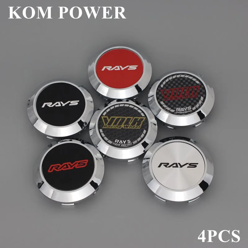 

KOM 4pcs/lot 68/64mm clip wheel cap for rims chrome center dust cap wheel cover cap volk logo emblem rays racing stickers
