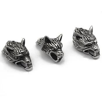 

1pcs Stainless Steel Wolf Head Clasp for End Cap / Link Chain Men Bracelet Making Findings