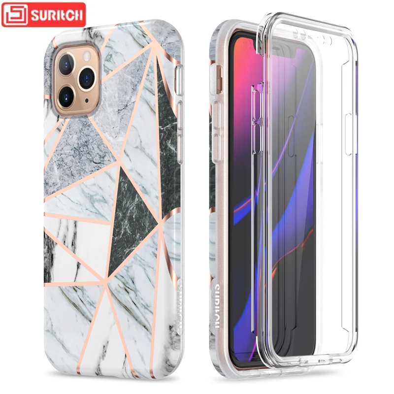 Мраморный чехол для iPhone 11 pro Xr X Xs Max 2 в 1 Мягкий ТПУ полный защитный противоударный