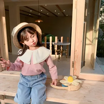 

Cotton Children's Long Sleeve T-shirt Girls'bottom Shirt Baby Spring and Autumn 2020 New Baby Girls Clothing