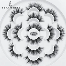 Sexysheep 4/7 пар 3D ресницы ручной работы из натурального длинная шуба из искусственного ресницы серо-коричневого цвета Высокое качество накладные ресницы для наращивания набор для макияжа бровей, макияж