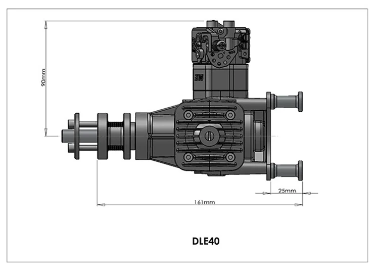 DLE 40 DLE40 RC самолет бензиновый двигатель двойной цилиндр двухтактный боковой выхлоп естественный ветер холодный ручной старт 40CC смещение