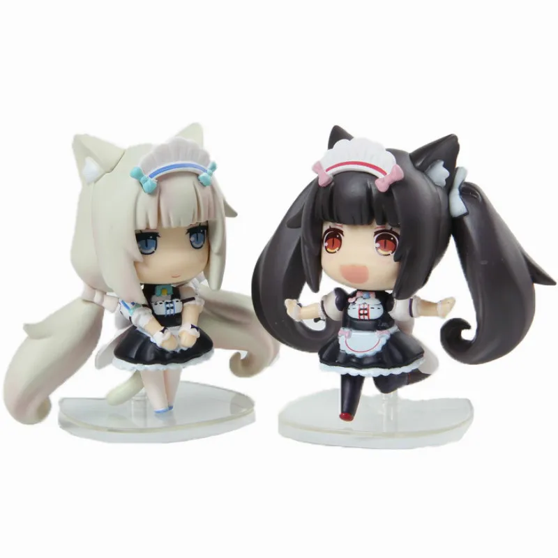 Chocolate And Vanilla Nekopara Action Figures Model Toy Cartoon Anime Catgirl Collection Desktop Decor Christmas Gift For Kids | Игрушки и