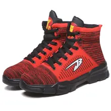 Модная Мужская Рабочая обувь; нескользящая Уличная обувь на шнуровке с высоким берцем; сезон осень-зима-весна; EDF88