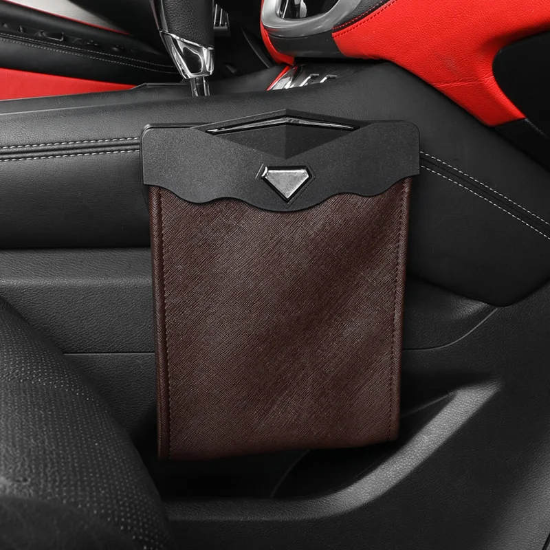 Car Trash Can Car Storage Bag Car Trash Bag Can Foldable Storage Car Co-Pilot Trash Bag Car Storage And Finishing Supplies Trash Can Front-Row Hanging