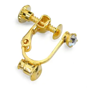 

100pcs Screw Ear Clip on Non-Pierced Earring Converters Turn Any Pierced Earrings Into Clip-On Rhinestone Paved Jewelry Findings