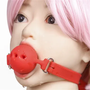 3 Sizes Safety Silicone Open Mouth Gag Ball Bondage Restraints Sex Toys For Women Slave Gag With Open Holes For Couples SP0092 2