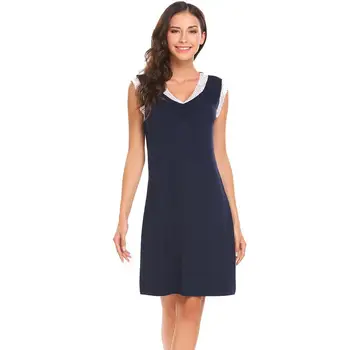 

Sexy Patchwork Robe Gown Women Nightgown Casual Intimate Lingerie Lace Sleepwear Nightdress Soft Sleepdress Home Clothes