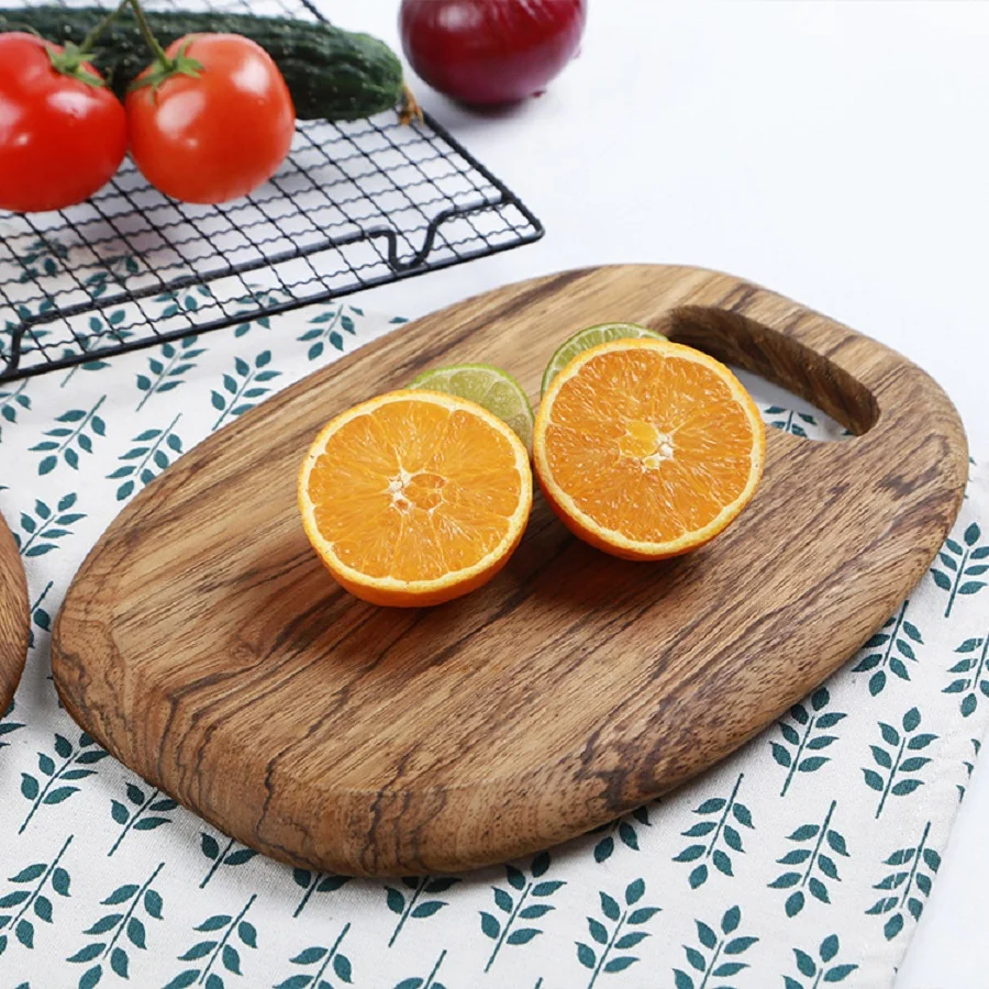 

Log color cutting board domestic kitchen solid wood cutting board fruit cutting board zebra wood