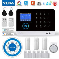 WIFI 4G Home Security Alarm System With Pet Motion Sensor Indoor Strobe Siren Burglar For TUYA Smart life APP Supports Alexa