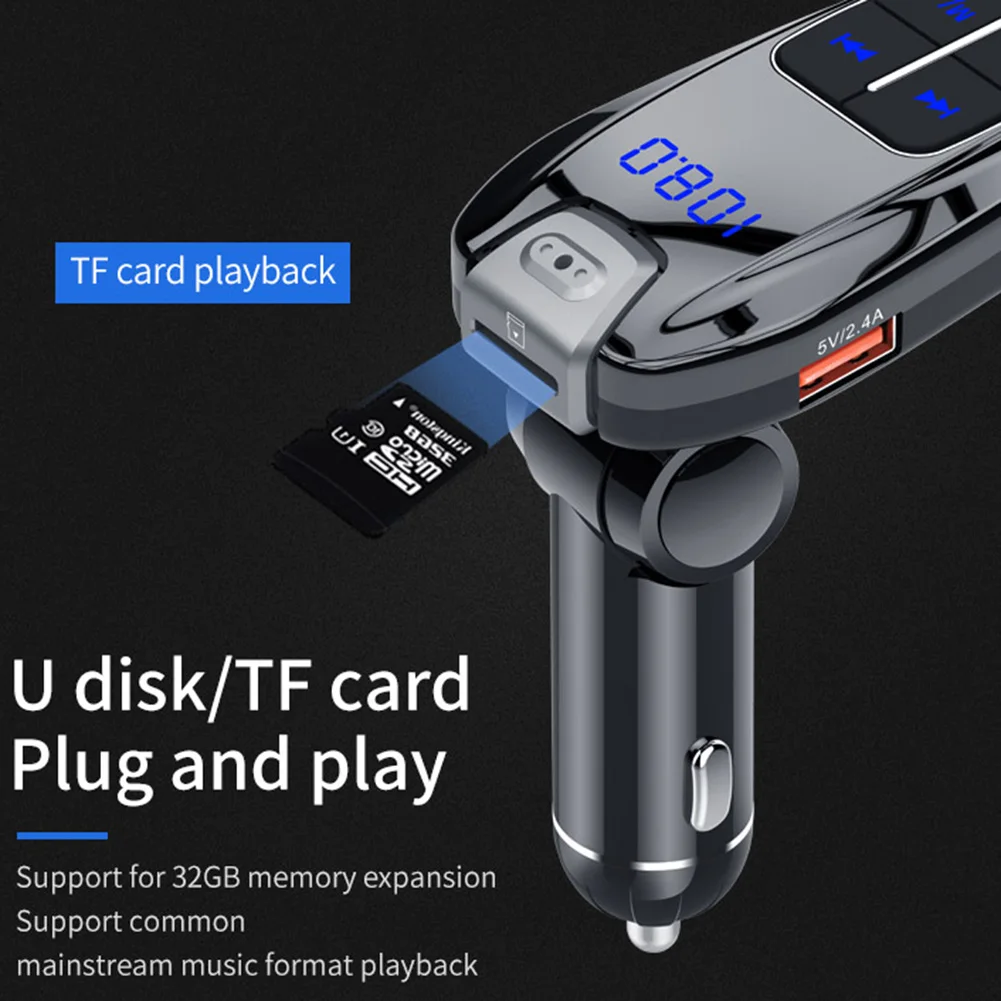 

Bluetooth FM Transmitter USB Aux Modulator Handsfree Car Kit Car Audio MP3 Player 3.0A Fast Charge Dual USB Car Charger Adapter