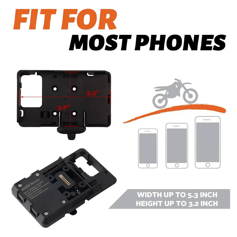 

Mobile phone Navigation phone bracket USB charging for BMW R1200GS 2013-2017 R1250GS 2019 F750GS F850GS CRF 1000L F700GS f800GS
