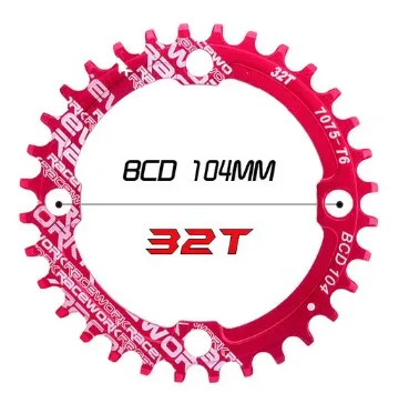 Einzigen geschwindigkeit система Breite kettenblatt 104 BCD RUNDE 32 t 34 t 36 t 38 t MTB 11 s 10 s 9 s 1*11 Kurbel Kettenblatt R - Цвет: red 32T round