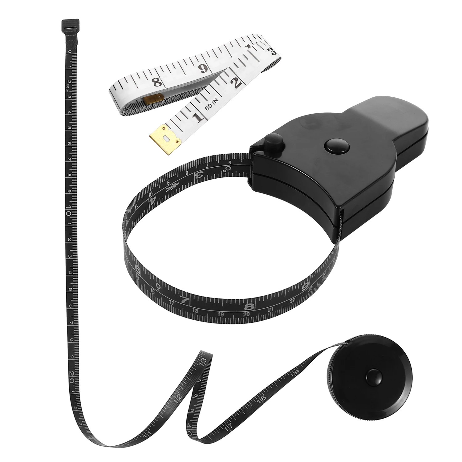 1.5m/60inch Black Tape Measures Dual Sided Retractable Tools Automatic