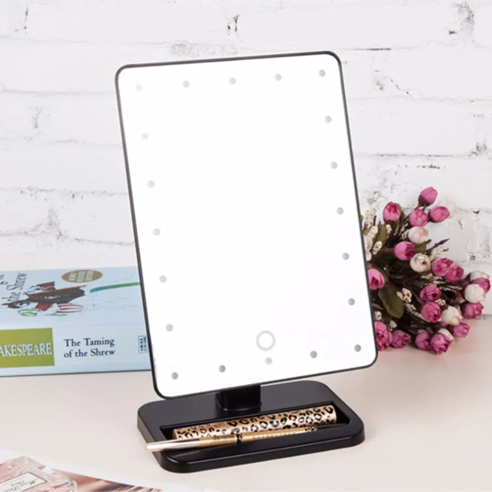 

HOT Beauty Cosmetic Make Up Illuminated Desktop Stand Mirror With 20 LED Light With Exquisite And Elegant Appearance 2018 New