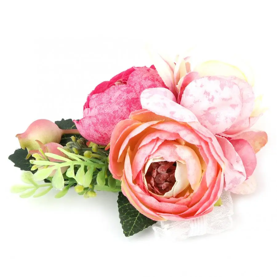 artificial flowers Simulation Wrist Flower Bracelet Sisters Bridesmaid Hand Flowers Wedding Party Decoration for