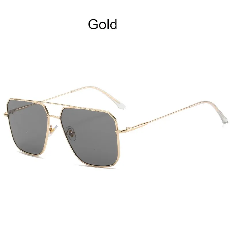 Vintage Oversized Sunglasses Men polygon Anti-Reflective Mirror Classic Square Metal Glasses Fashion New Women Sun Glasses Uv400 big frame sunglasses Sunglasses