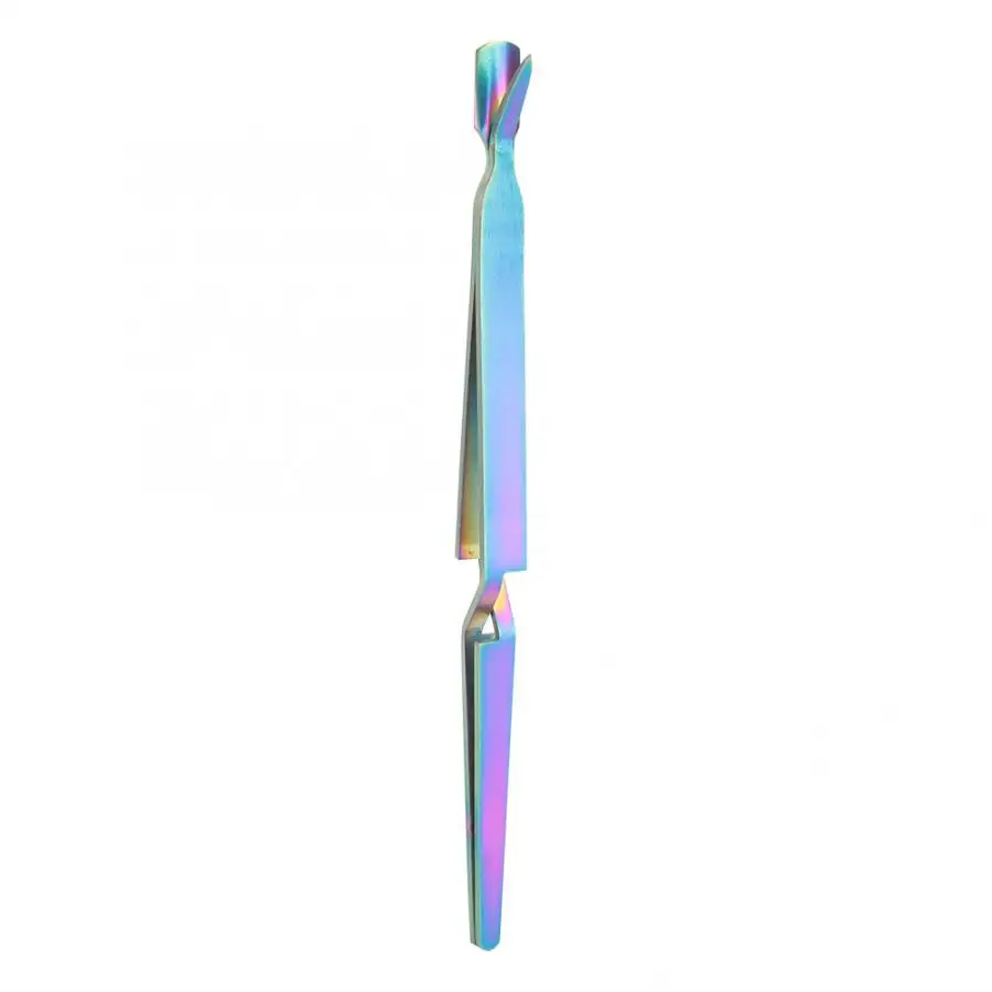 Gradient Color Толкатель для ногтей двойной конец мертвой кожи толкатель для наращивания ногтей формирующий Пинцет зажим для ногтей Маникюрный Инструмент Толкатель для кутикулы - Цвет: Gradient Color