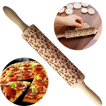 Рождественская Выгравированная роллер олень; Снежинка тиснение скалка для печенья лапши печенье, фондан, пирог тесто 43 см/35 см