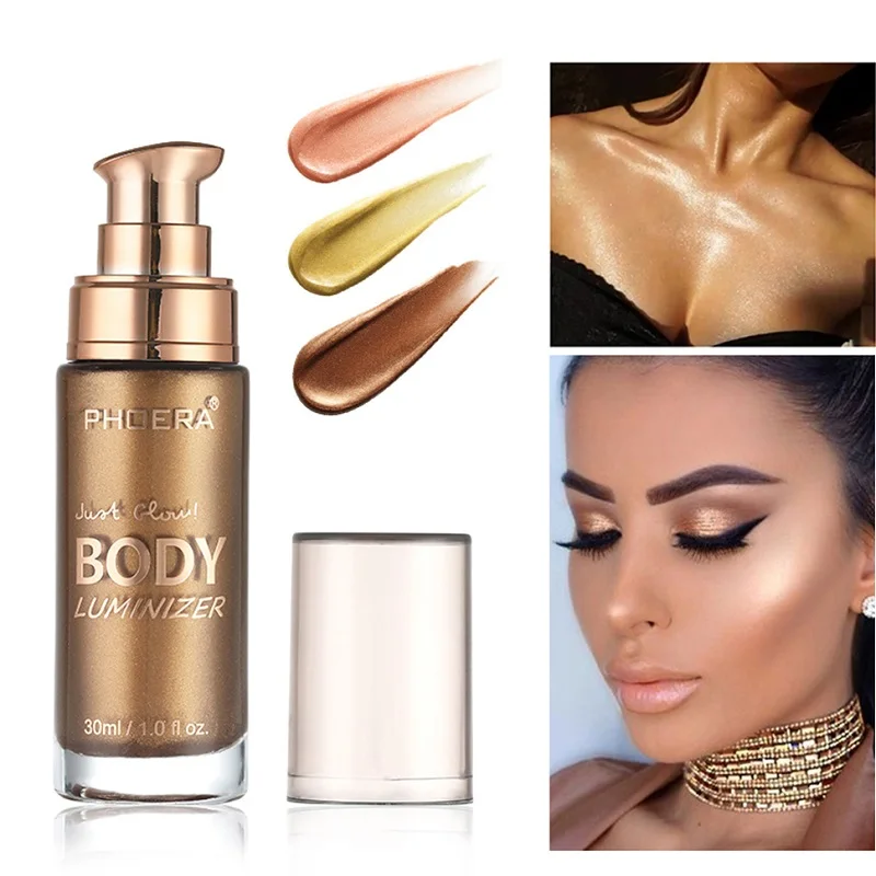 3 Color Body Shimmer Highlighter Luminizer Foundation Brighten Cream for Face and Leg Natural Radiance Long Lasting Fluorescence