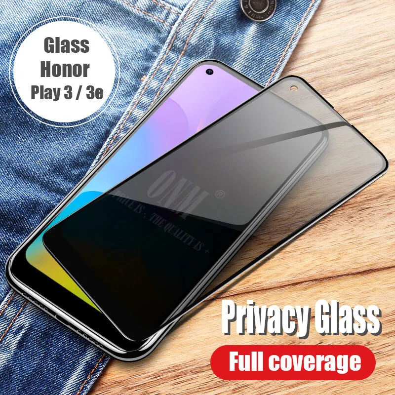 Анти шпионское закаленное стекло для huawei Honor Play 3 3e полное покрытие экрана