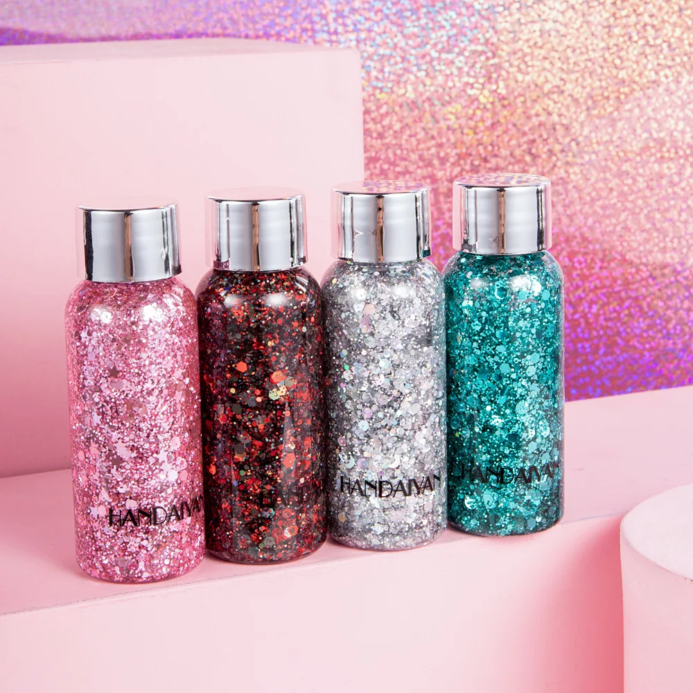 Diamond Sequins Eyeshadow Shimmer Glitter Nail Hair Body Face Glitter Gel Art Mermaid Flash Cream Sequins Festival Party Makeup