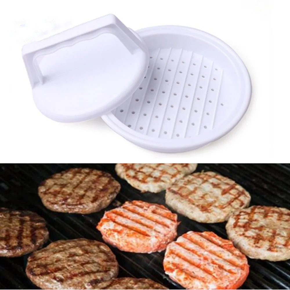 1 Set Round Shape Hamburger Press Food-Grade Plastic Hamburger Meat Beef Grill Burger Press Patty Maker Mold Mould Kitchen Tool