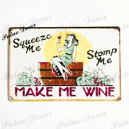 Make Me Wine Quotes Vintage Tin Sign Metal Poster Wall Decor (8&quot X 12&quot) | Дом и сад