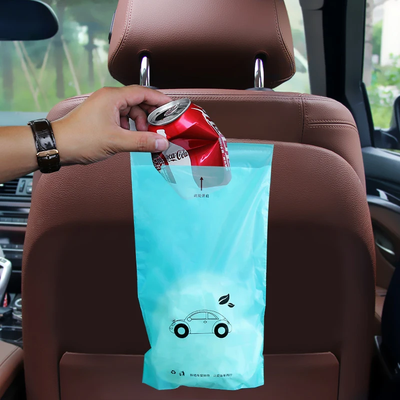 Home Travel and Office Bedroom Kitchen 30, Pink+Green Car Garbage Bags Easy Sticky Trash Bag Portable Bin Hanging Rubbish Bag for Auto 