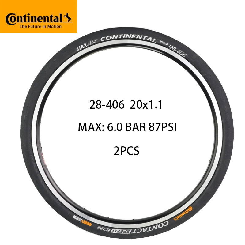2 Pack Continental CONTACT SPEED Bike Tires 28 406 20x1.1 BMX Bicycle