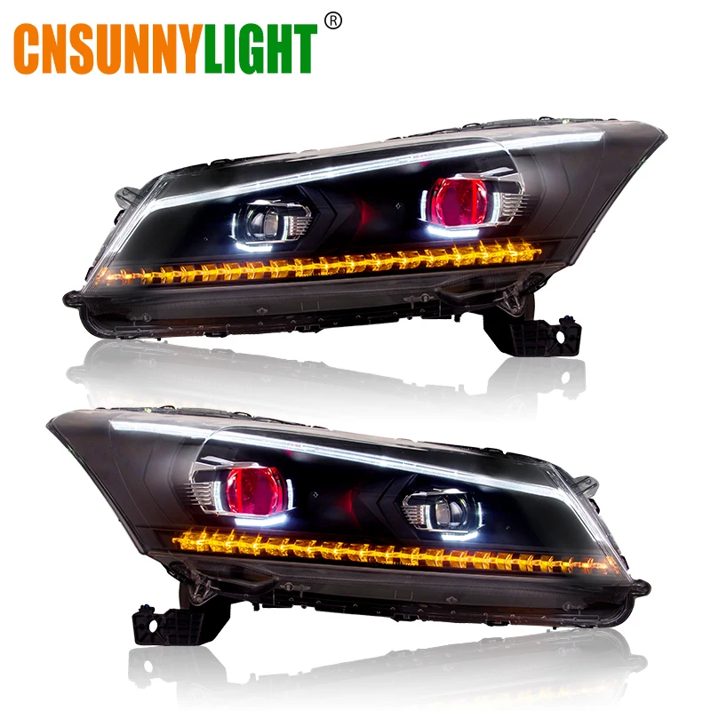 CNSUNNYLIGHT для Honda Accord 2008/2009/2010/2011/2012 Автомобильные фары в сборе W/светодиодный дневник