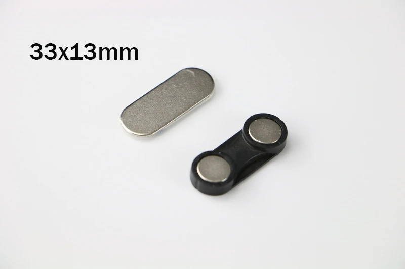 

33*13mm Wholesale Black Strong Magnetic Name Badge ID Holder Plastic Fastener Security Magnet Back Name Tags