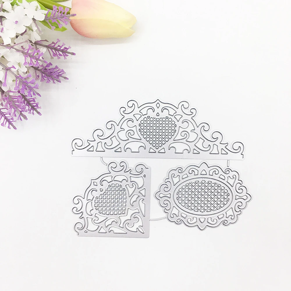 

Lychee Life Greeting Card Lace Trim Shaped Cutting Dies Metal Template Die For Scrapbooking Stencils DIY Album Cards Decoration