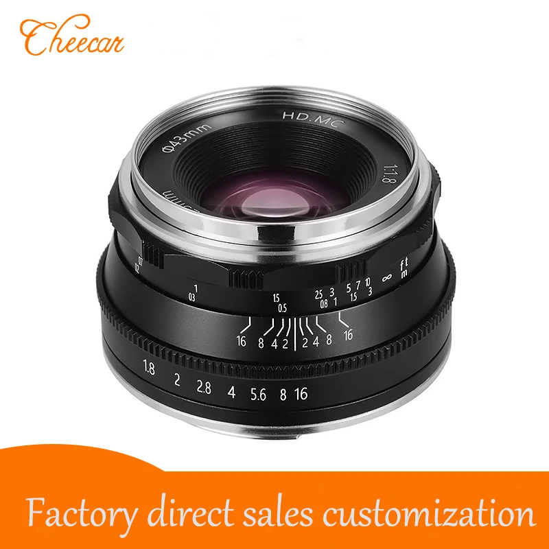 Cheecar 25 мм f1.8 Prime объектив для всех одиночных серий E Mount Canon EOS-M Mout Micro 4/3 камеры A7 A7II A7R