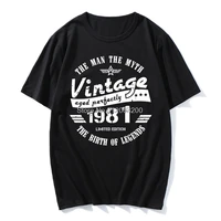 Hot Sale Anime Vintage 1981 40 Years Old Printed O-neck Shirts Funny Comfortable T-Shirts Casual Oversize Daily Tees