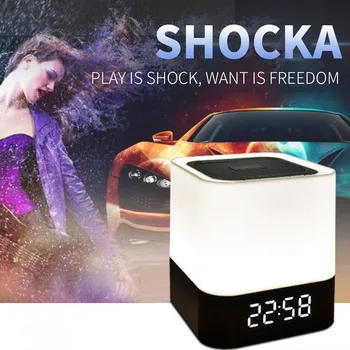 

LED Light Wireless Bluetooth Speaker With Alarm Light Bedside Atmosphere Sleep Light Electronic Alarm Clock LED Lamp