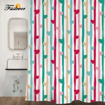 

FSISLOVER 2020 New Waterproof Polyester Shower Curtain Liner Translucent Mildew Pink Curtain For Bathroom Shower Curtain