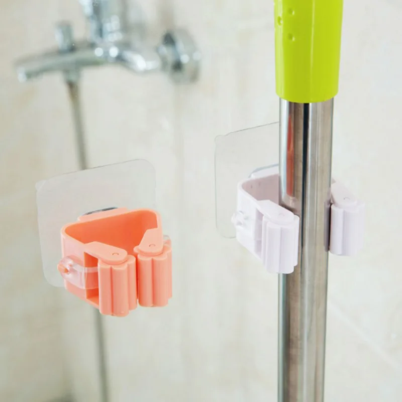 

Hole-Punched Hanging Mop Rack Bathroom Mop Hook Bathroom Hook Broom Rack