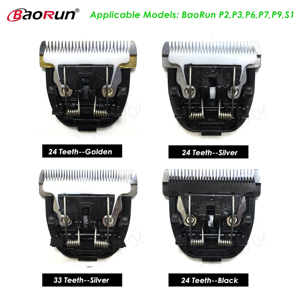 Original BaoRun Pet Clipper Blade Dog Hair Trimmer Spare Blades for P2 P3 P6 P7 P9 S1 Ceramic Cutter Knives 24 33 Teeth Optional
