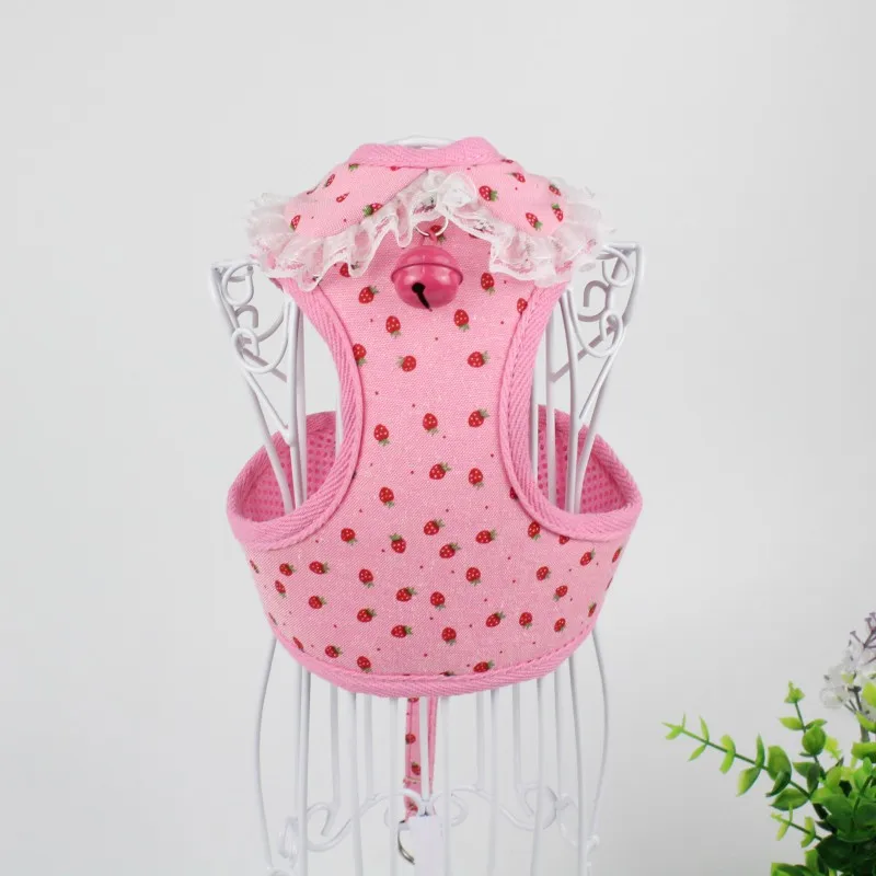 Pet Dogs Harness Leash Set For Chihuahua Cats Print Mesh Cloth Puppy Chest Vest Dog Supplies Pet Products Basic Leashes