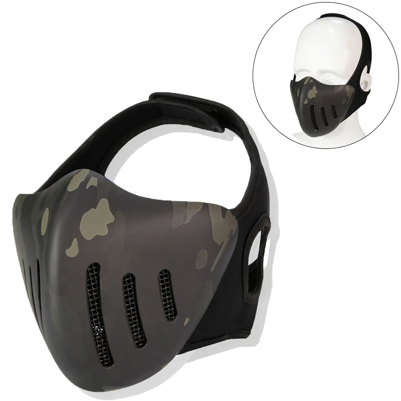 

Military Game Half Face Camouflage Protective Mask CS Tactical Airsoft Hunting Shooting Glory Knight Mask Paintball Accessories