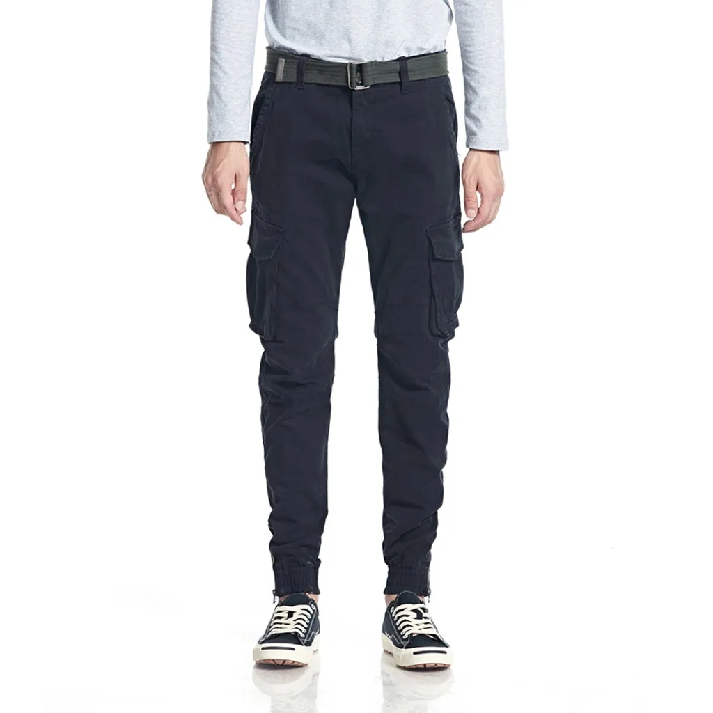 Мужские брюки, новые модные повседневные Прямые пляжные брюки с карманами для улицы, длинные штаны, уличная одежда, хип-хоп брюки-карго# G15