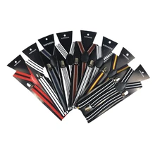 Winfox мода для взрослых клип-на брекеты эластичные регулируемые черные хип-хоп бело-голубые, в полоску на бретельках для Для женщин s